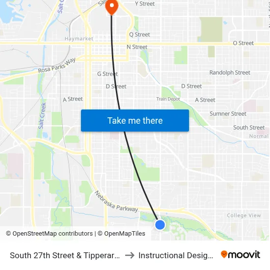 South 27th Street & Tipperary Trail, SW to Instructional Design Center map