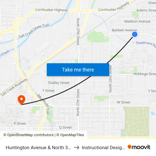 Huntington Avenue & North 39th Street, S to Instructional Design Center map