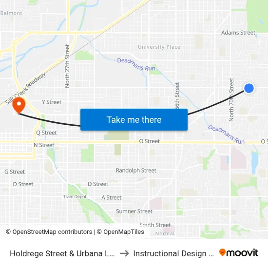 Holdrege Street & Urbana Lane, SW to Instructional Design Center map