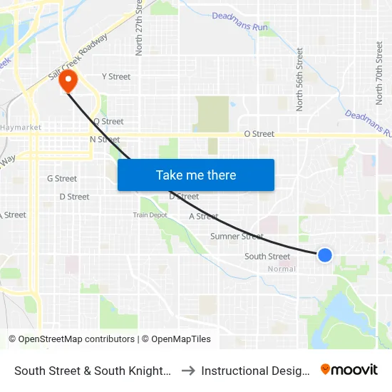 South Street & South Knights Lane, SW to Instructional Design Center map