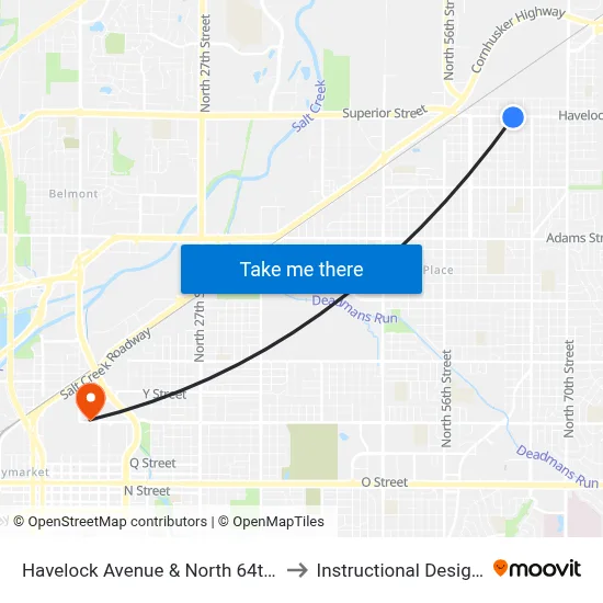 Havelock Avenue & North 64th Street, SW to Instructional Design Center map