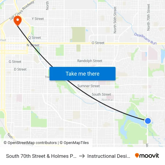 South 70th Street & Holmes Park Road, NE to Instructional Design Center map