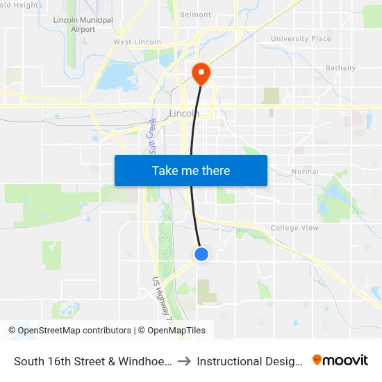 South 16th Street & Windhoek Drive, Se to Instructional Design Center map