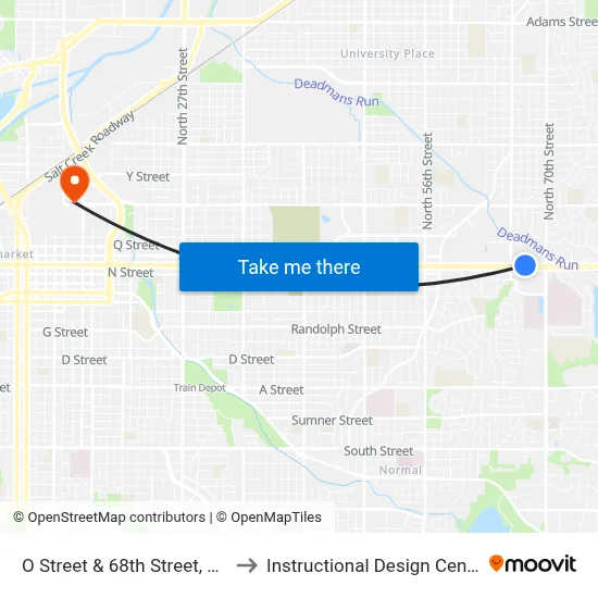 O Street & 68th Street, NW to Instructional Design Center map