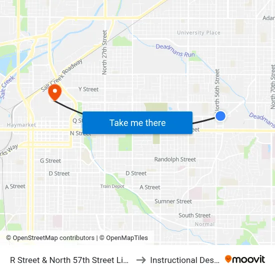 R Street & North 57th Street Lincoln Housing, N to Instructional Design Center map