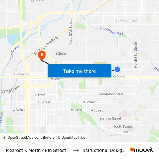 R Street & North 48th Street Target, Se to Instructional Design Center map
