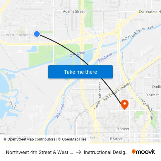 Northwest 4th Street & West Dawes, NW to Instructional Design Center map
