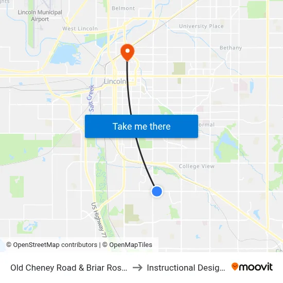 Old Cheney Road & Briar Rosa Drive, SW to Instructional Design Center map