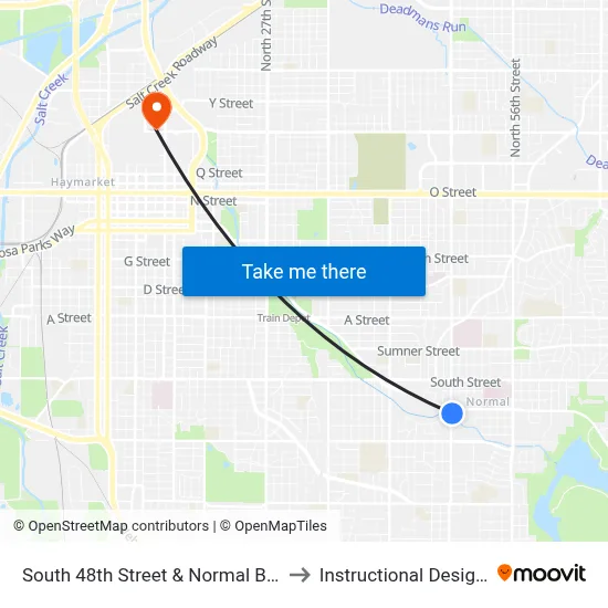 South 48th Street & Normal Boulevard, Se to Instructional Design Center map