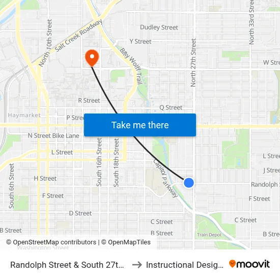 Randolph Street & South 27th Street, NW to Instructional Design Center map