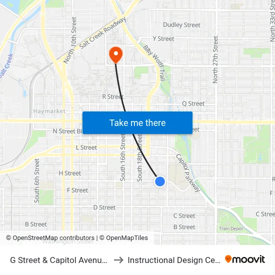 G Street & Capitol Avenue, Se to Instructional Design Center map