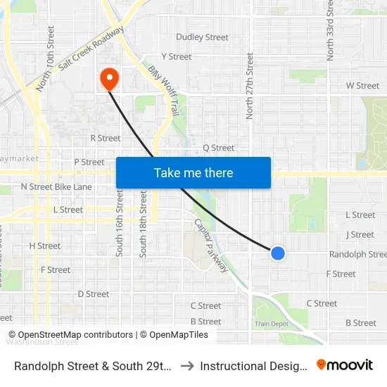 Randolph Street & South 29th Street, Se to Instructional Design Center map