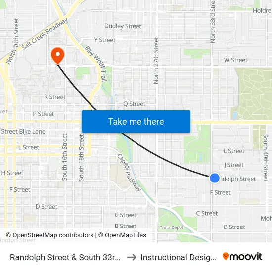 Randolph Street & South 33rd Street, Se to Instructional Design Center map