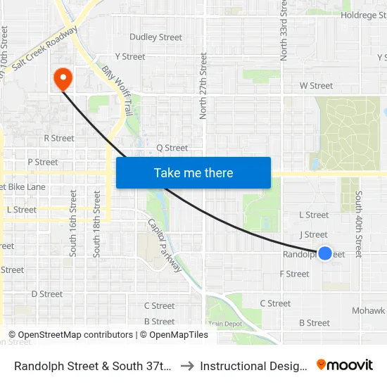 Randolph Street & South 37th Street, Se to Instructional Design Center map