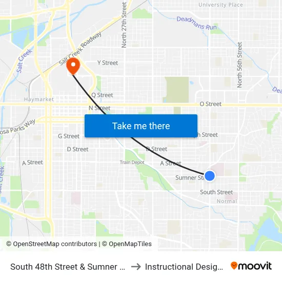 South 48th Street & Sumner Street, NW to Instructional Design Center map