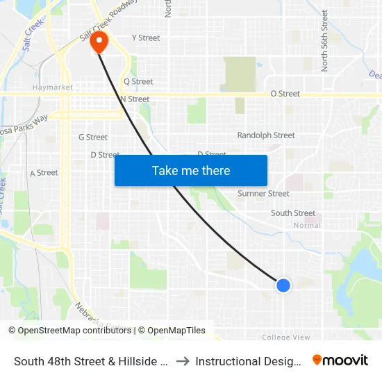 South 48th Street & Hillside Street, SW to Instructional Design Center map