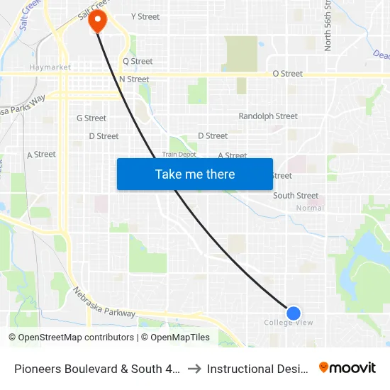 Pioneers Boulevard & South 49th Street, Se to Instructional Design Center map