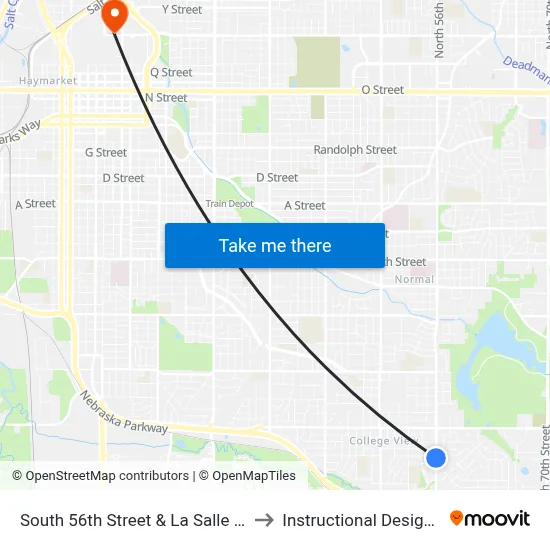 South 56th Street & La Salle Street, SW to Instructional Design Center map