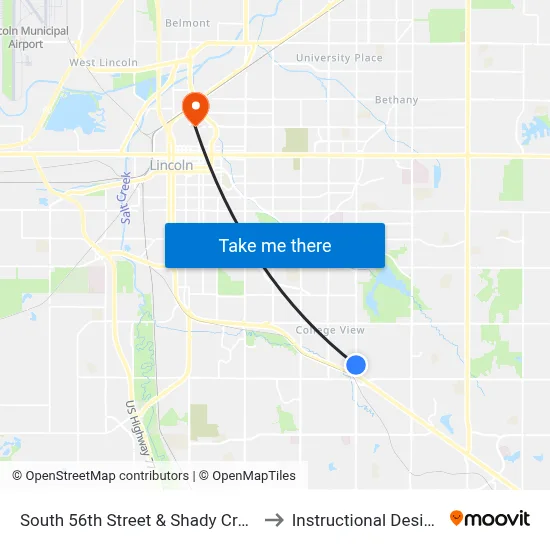 South 56th Street & Shady Creek Road, NW to Instructional Design Center map