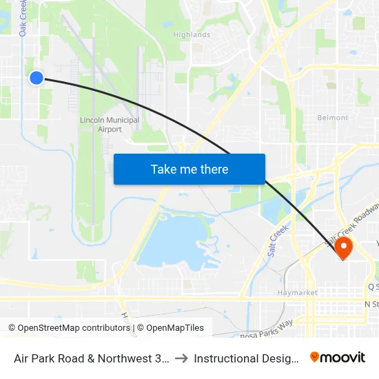 Air Park Road & Northwest 39th Street to Instructional Design Center map