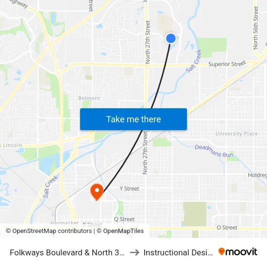 Folkways Boulevard & North 32nd Street, SW to Instructional Design Center map