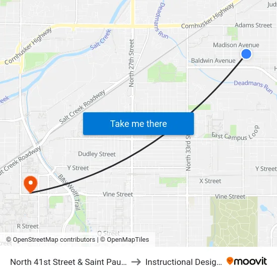 North 41st Street & Saint Paul Avenue, Se to Instructional Design Center map