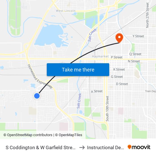 S Coddington & W Garfield Street (Southwest Side) to Instructional Design Center map