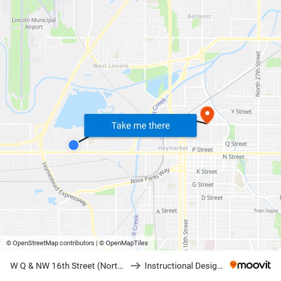 W Q & NW 16th Street (Northeast Side) to Instructional Design Center map