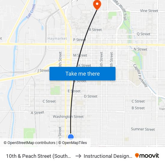 10th & Peach Street (Southeast Side) to Instructional Design Center map