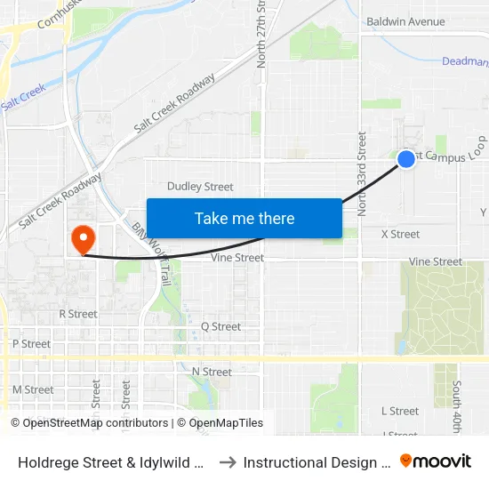 Holdrege Street & Idylwild Drive, NE to Instructional Design Center map