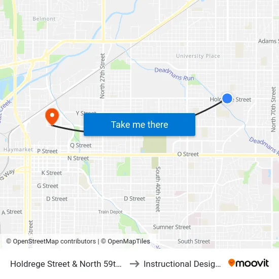 Holdrege Street & North 59th Street, Se to Instructional Design Center map