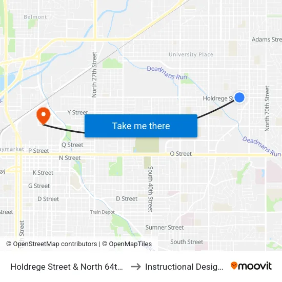 Holdrege Street & North 64th Street, Se to Instructional Design Center map
