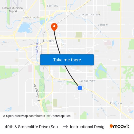 40th & Stonecliffe Drive (Southeast Side) to Instructional Design Center map