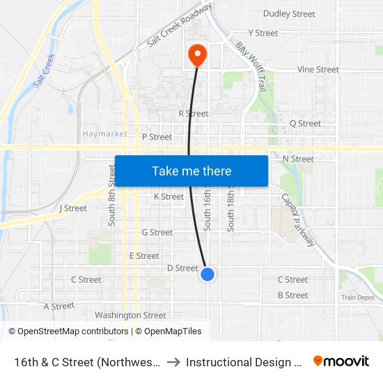 16th & C Street (Northwest Side) to Instructional Design Center map