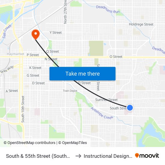 South & 55th Street (Southwest Side) to Instructional Design Center map