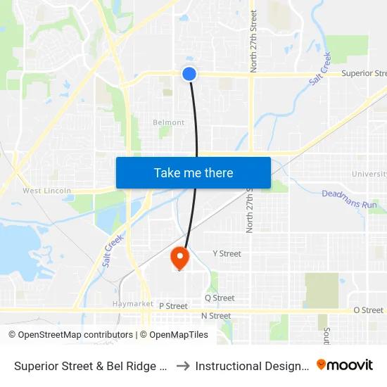 Superior Street & Bel Ridge Drive, SW to Instructional Design Center map