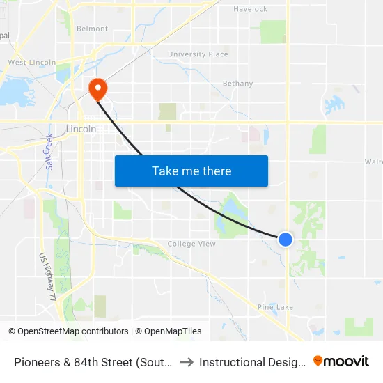 North 16th Street & U Street, NW to Instructional Design Center map
