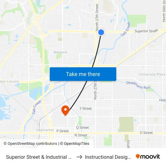 Superior Street & Industrial Avenue, Se to Instructional Design Center map