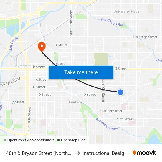 48th & Bryson Street (Northeast Side) to Instructional Design Center map