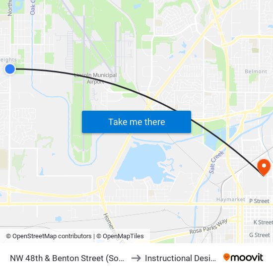 NW 48th & Benton Street (Southwest Side) to Instructional Design Center map