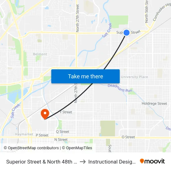 Superior Street & North 48th Street, NW to Instructional Design Center map