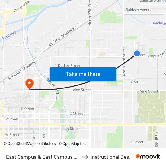 East Campus & East Campus Mall (South Side) to Instructional Design Center map