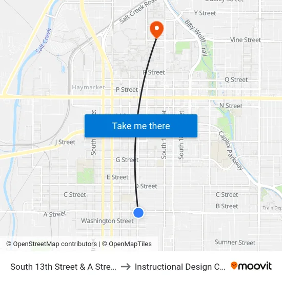 South 13th Street & A Street, Se to Instructional Design Center map
