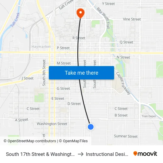 South 17th Street & Washington Street, Se to Instructional Design Center map