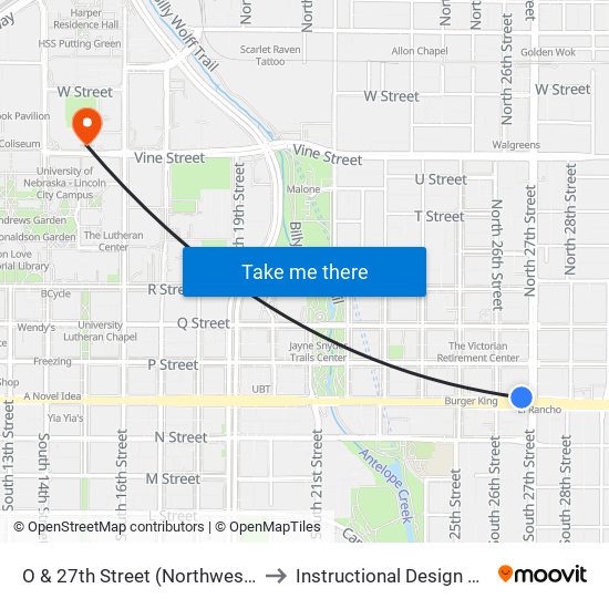 O & 27th Street (Northwest Side) to Instructional Design Center map