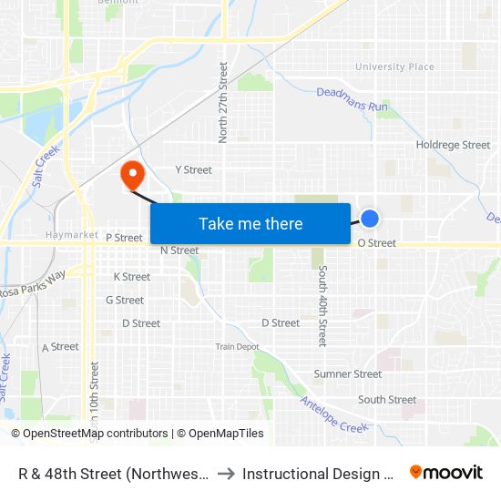 R & 48th Street (Northwest Side) to Instructional Design Center map