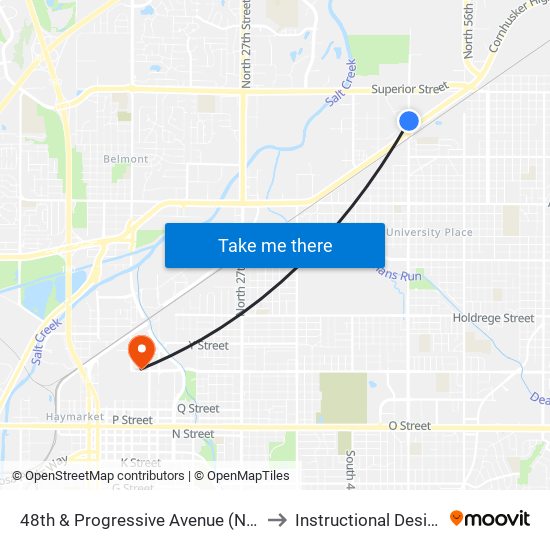 48th & Progressive Avenue (Northeast Side) to Instructional Design Center map