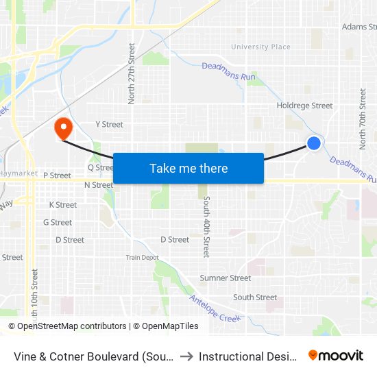 Vine & Cotner Boulevard (Southwest Side) to Instructional Design Center map