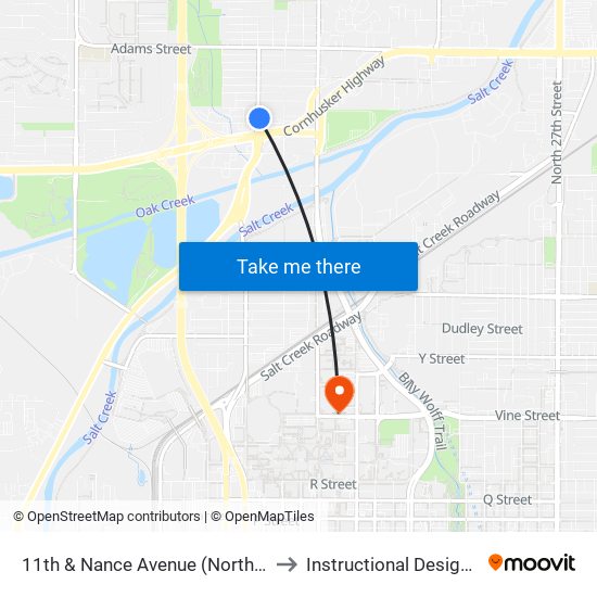 11th & Nance Avenue (Northeast Side) to Instructional Design Center map