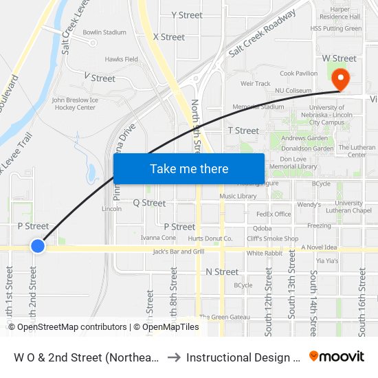 W O & 2nd Street (Northeast Side) to Instructional Design Center map